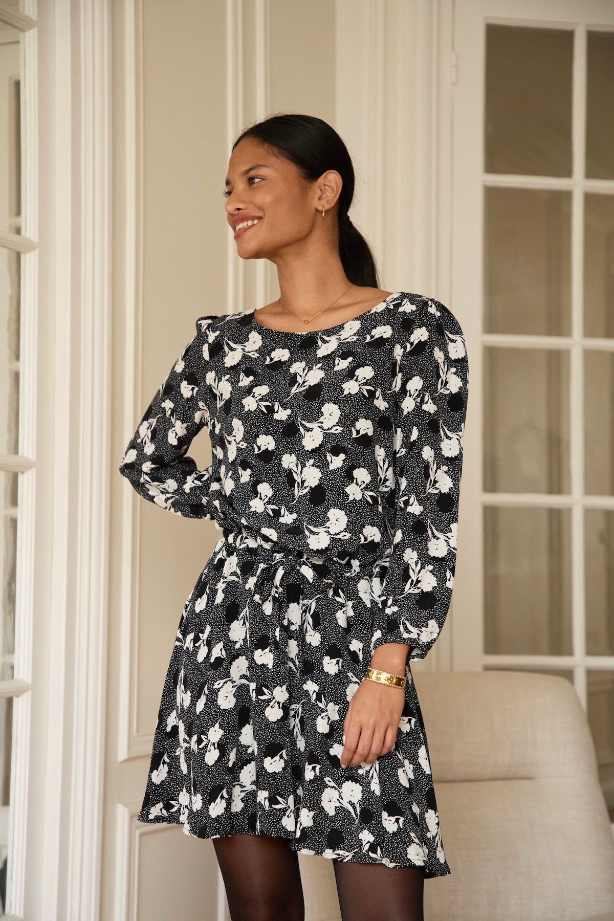 Black and white Sabine dress