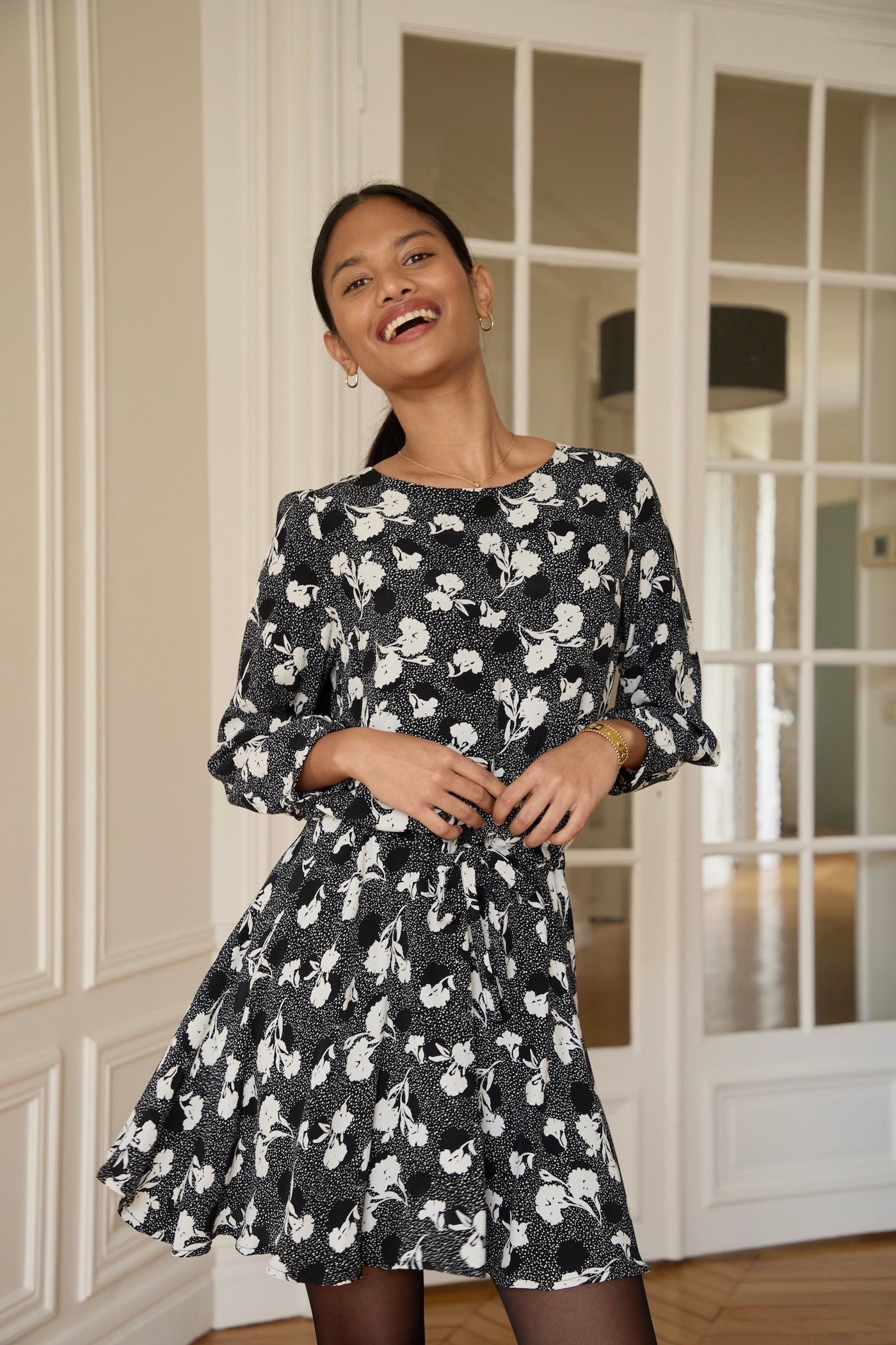 Black and white Sabine dress