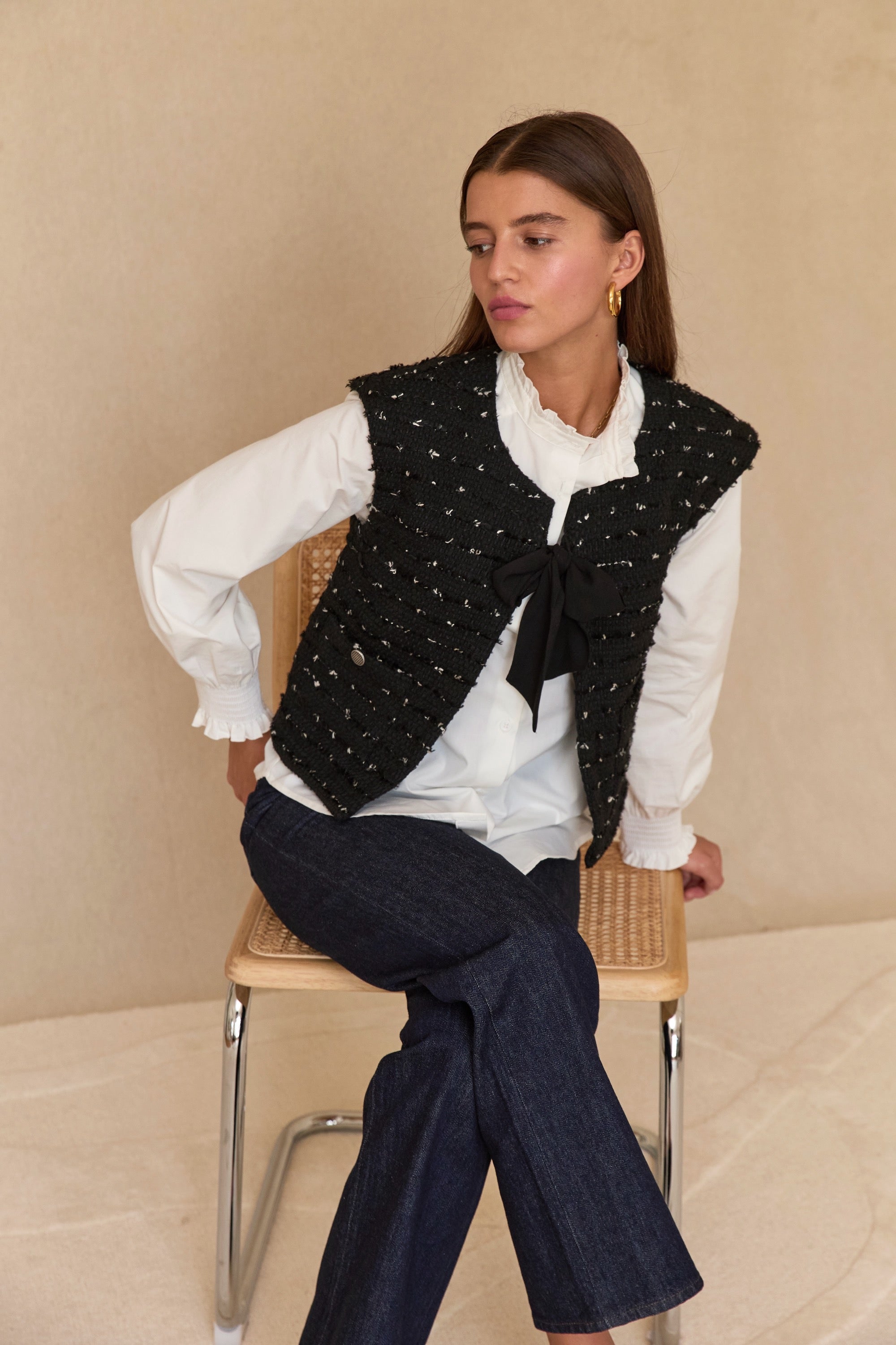 Vali black tweed jacket