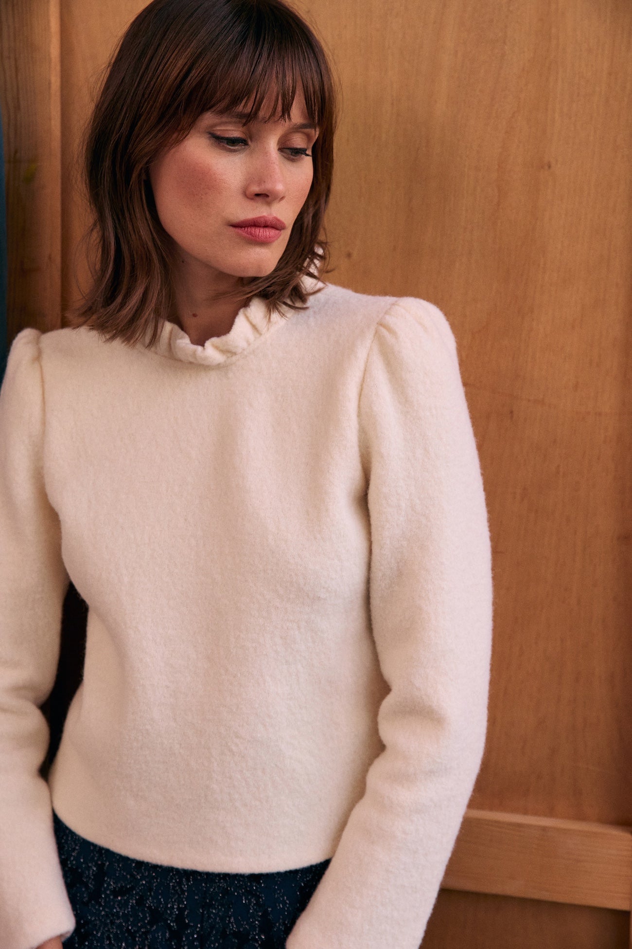Top Odyssée ecru wool
