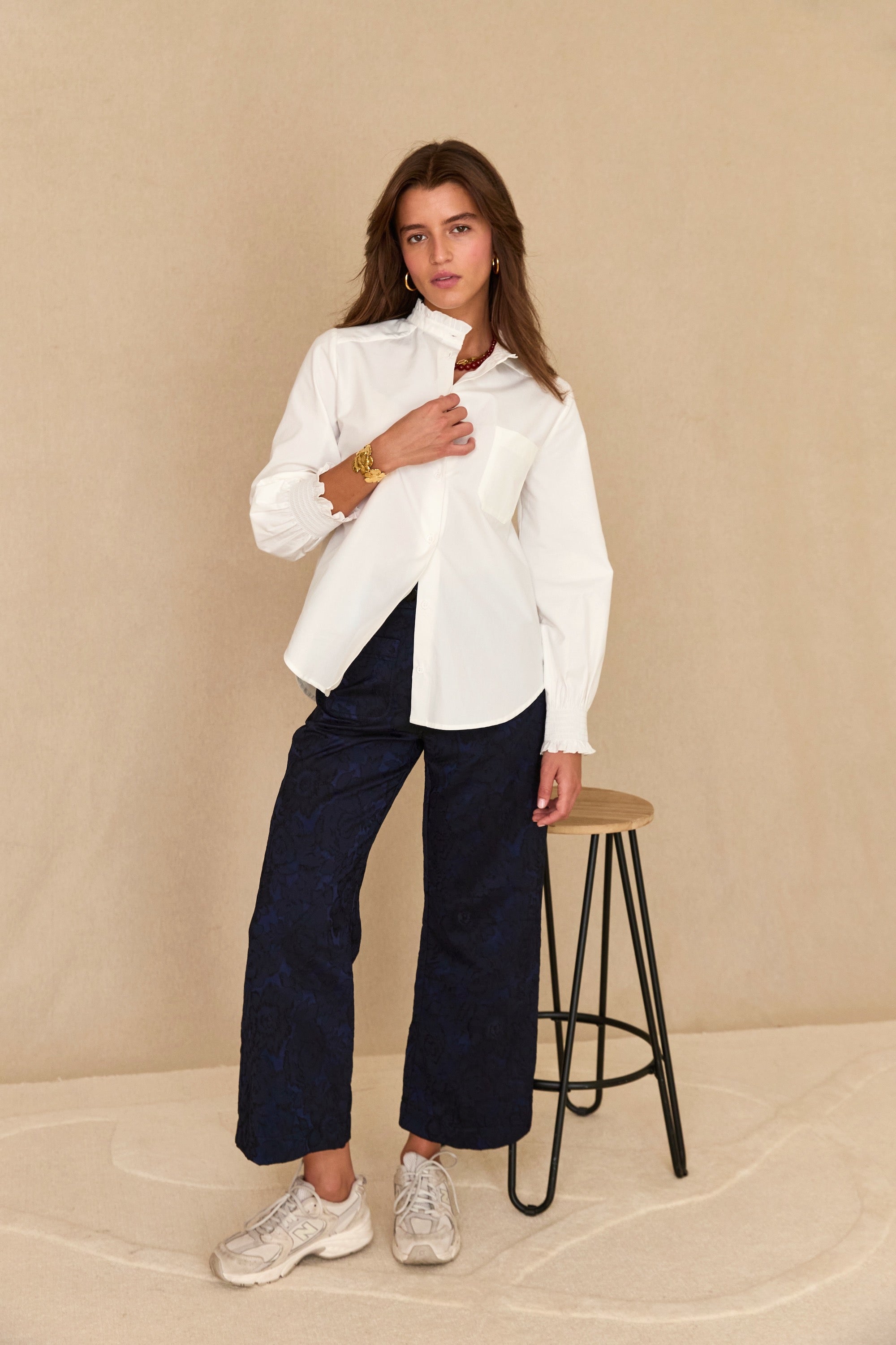 Paimpol blue jacquard trousers