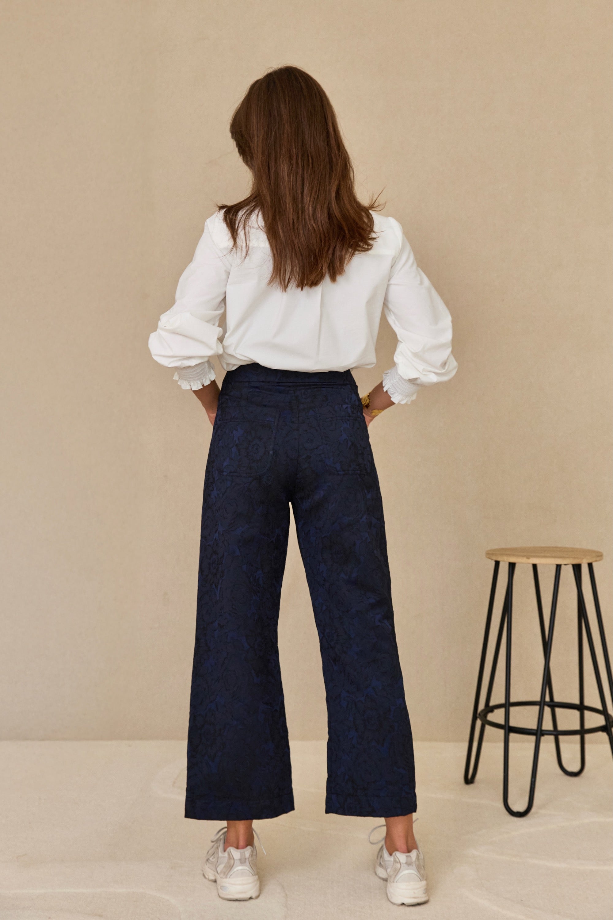 Paimpol blue jacquard trousers