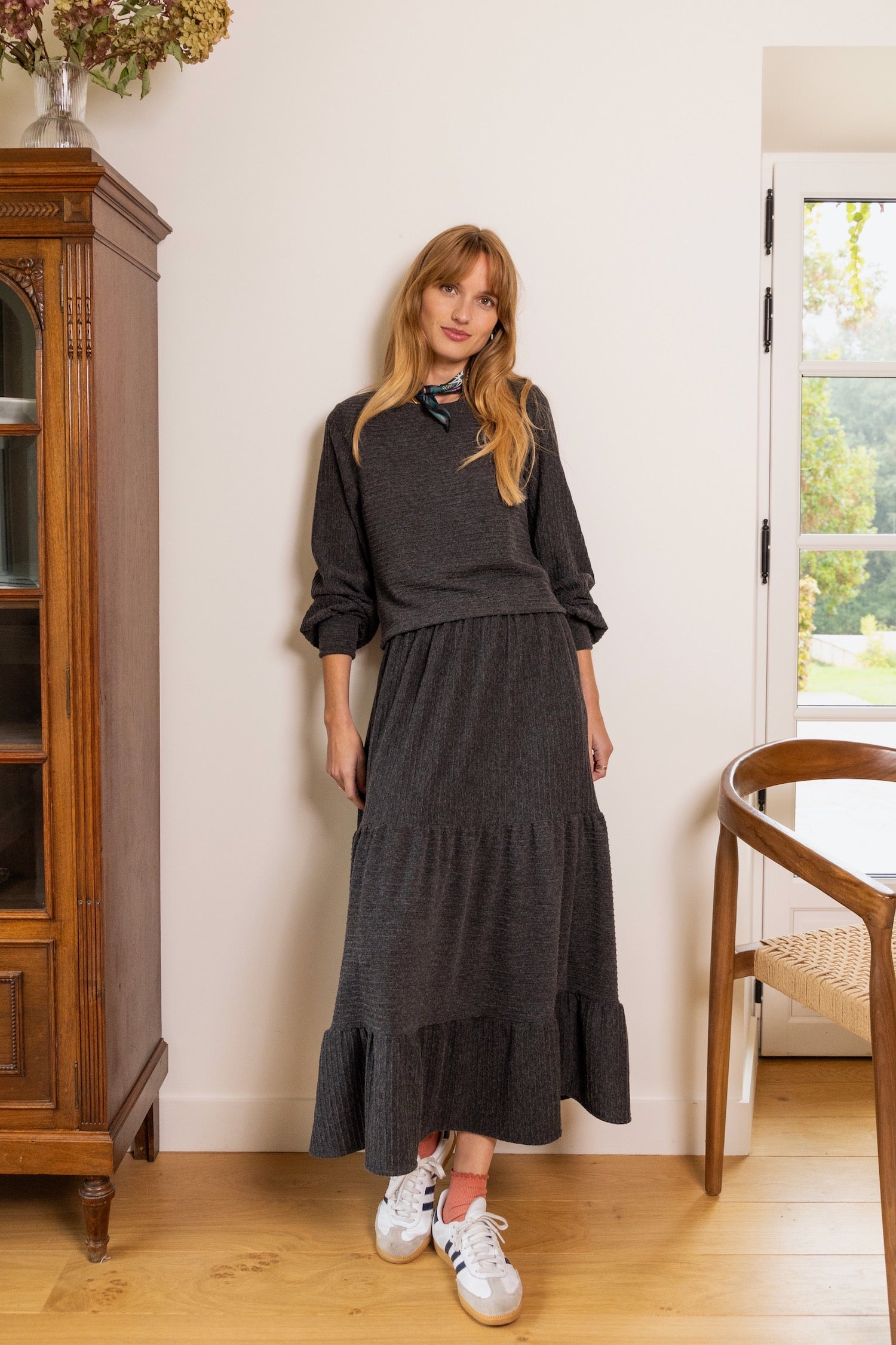 Olga grey knit skirt