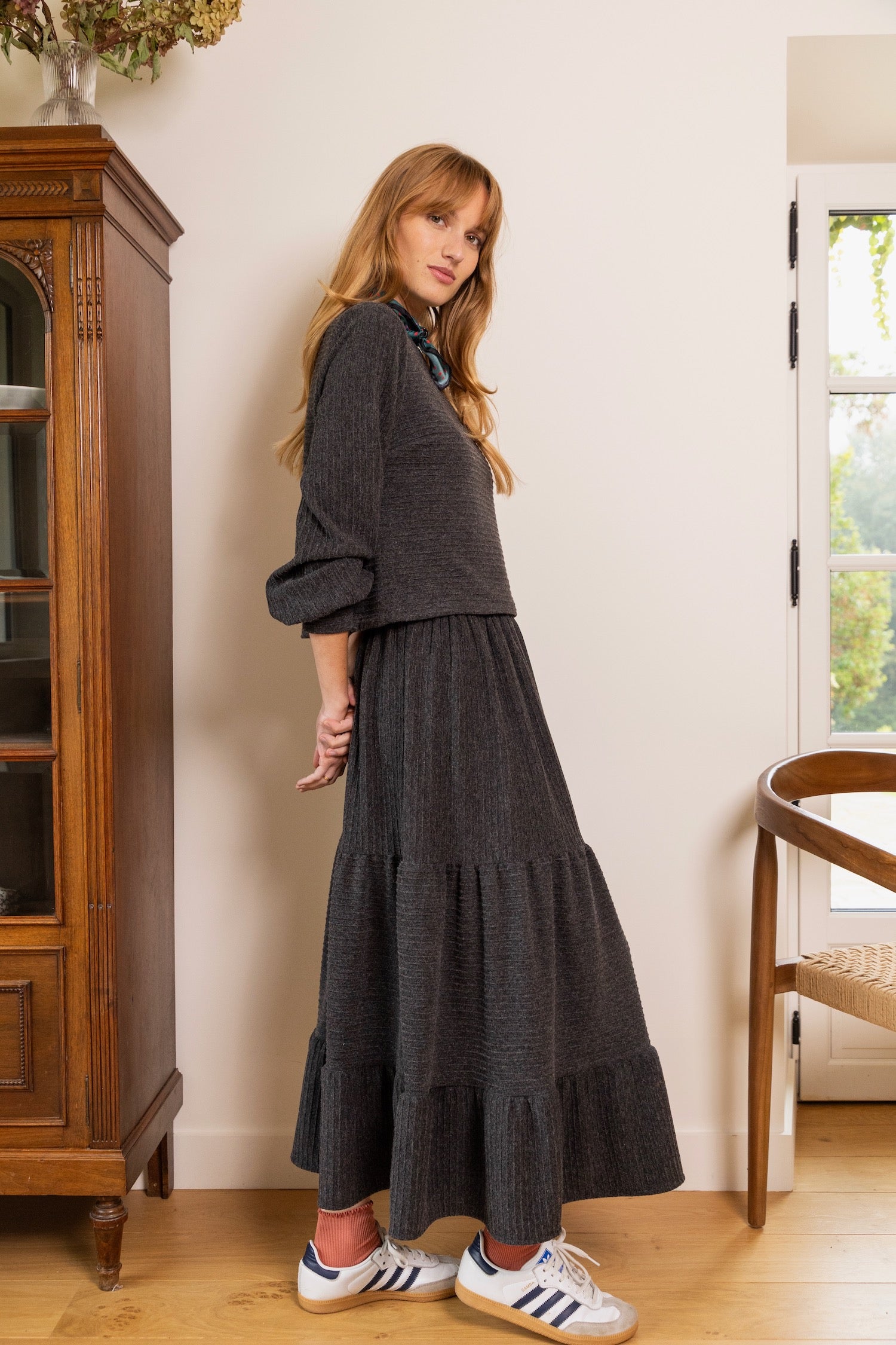 Olga grey knit skirt