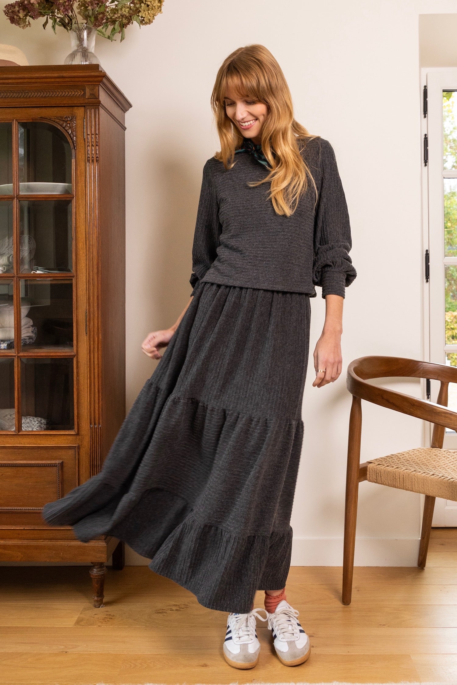 Olga grey knit skirt