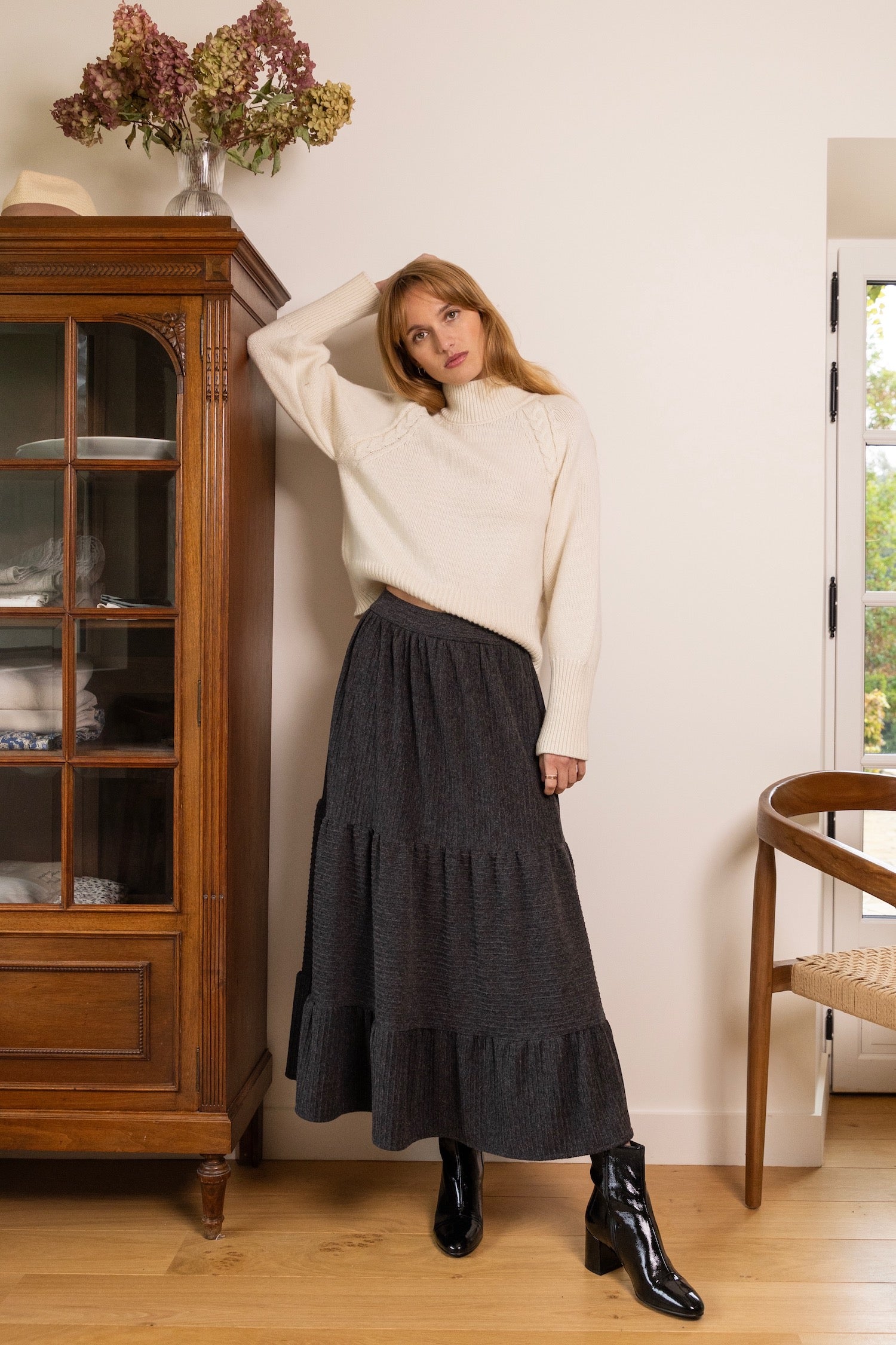 Olga grey knit skirt