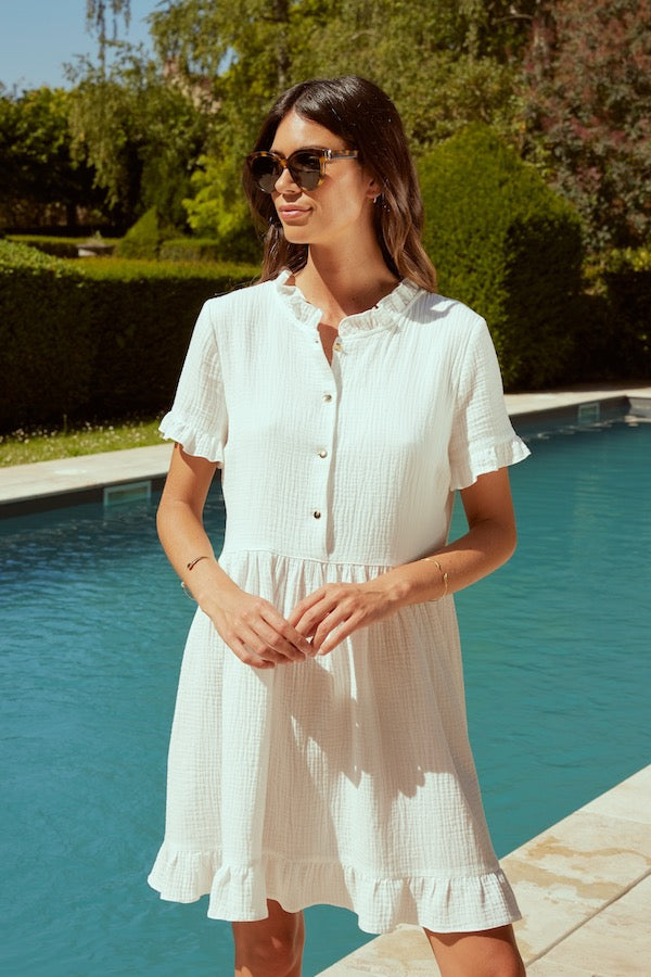 Robe Cassis écrue