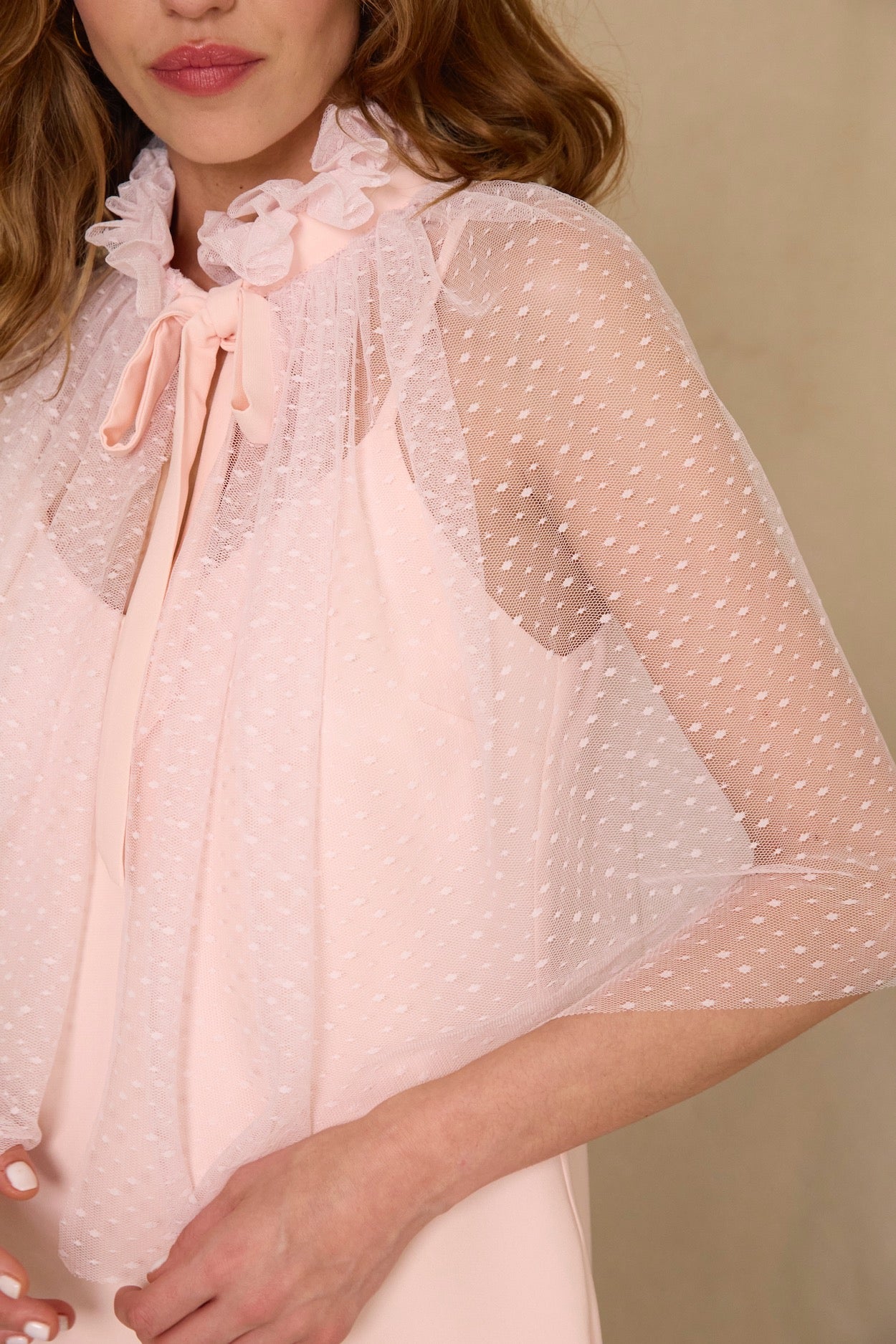 Pale pink dotted hat