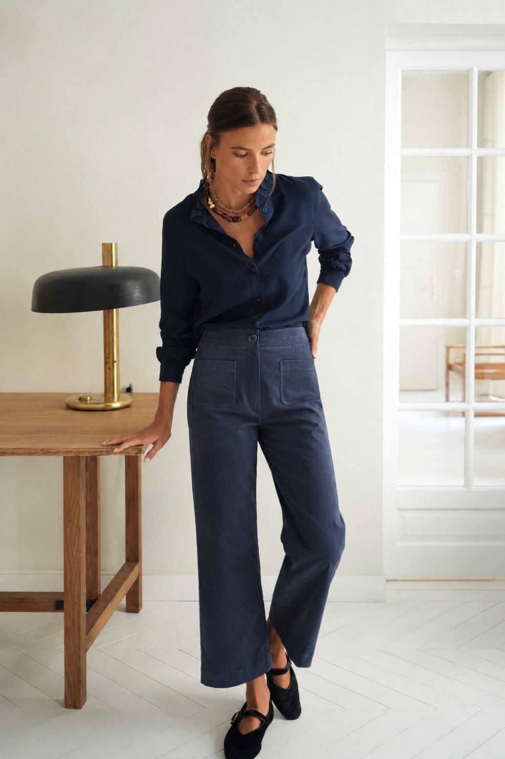 Pantalon Paimpol velours cobalt