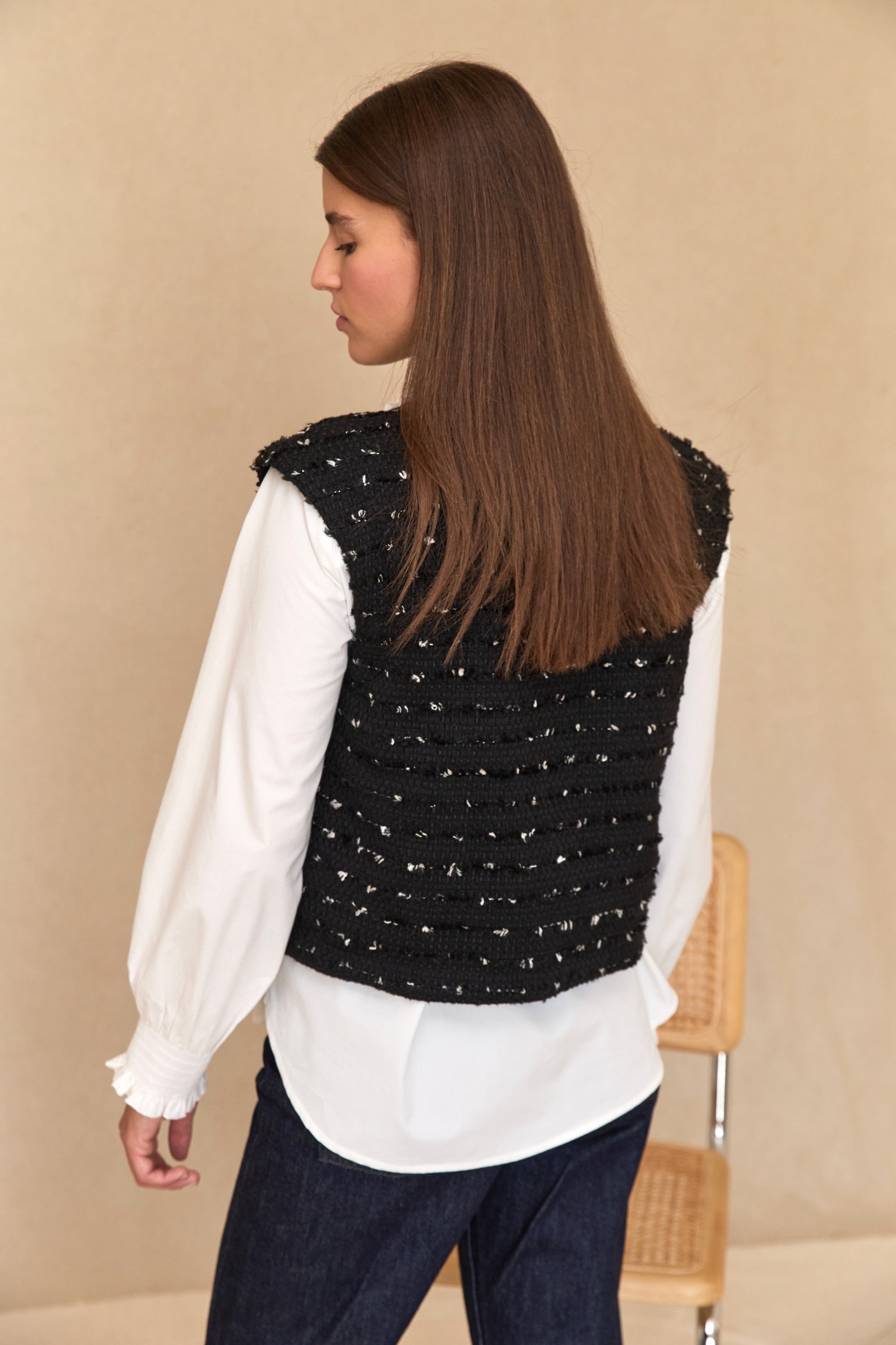 Vali black tweed jacket