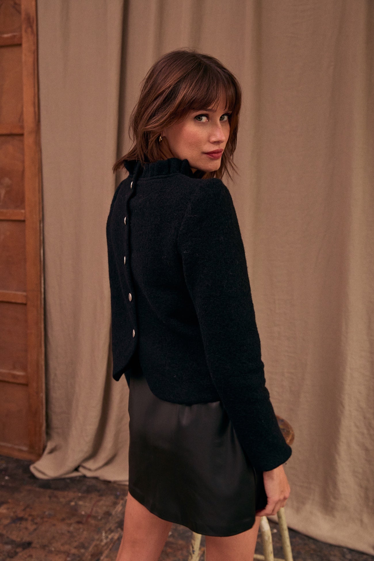 Black wool Odyssey top