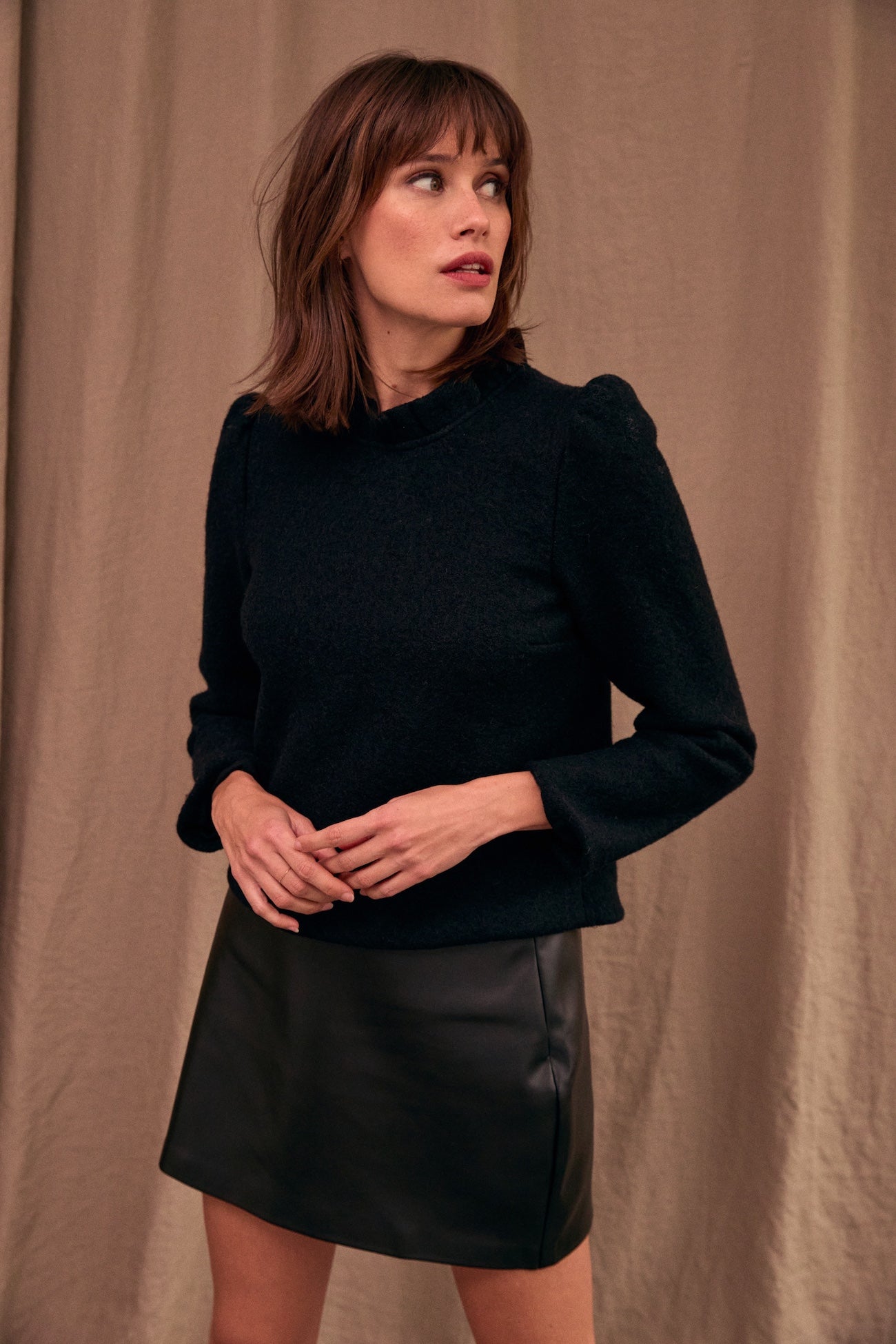 Black wool Odyssey top
