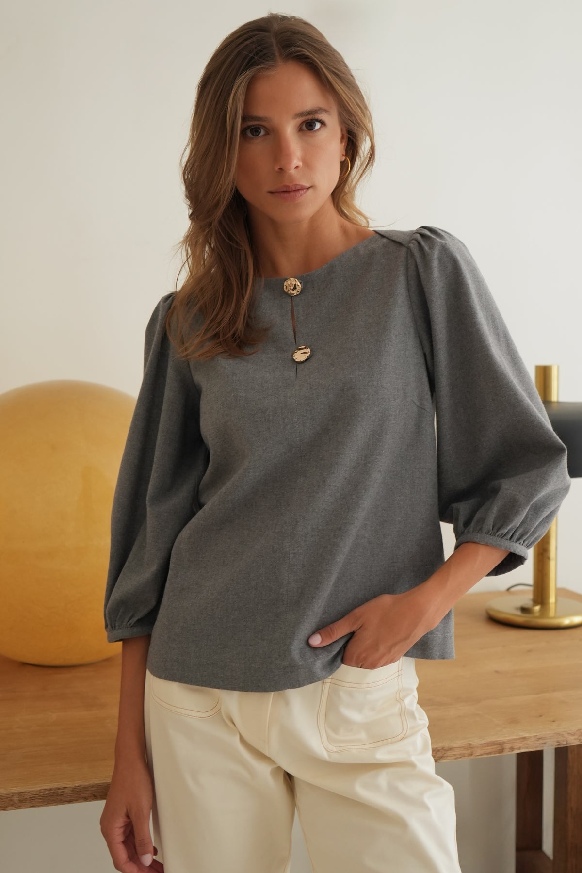 Top Pacôme flanelle