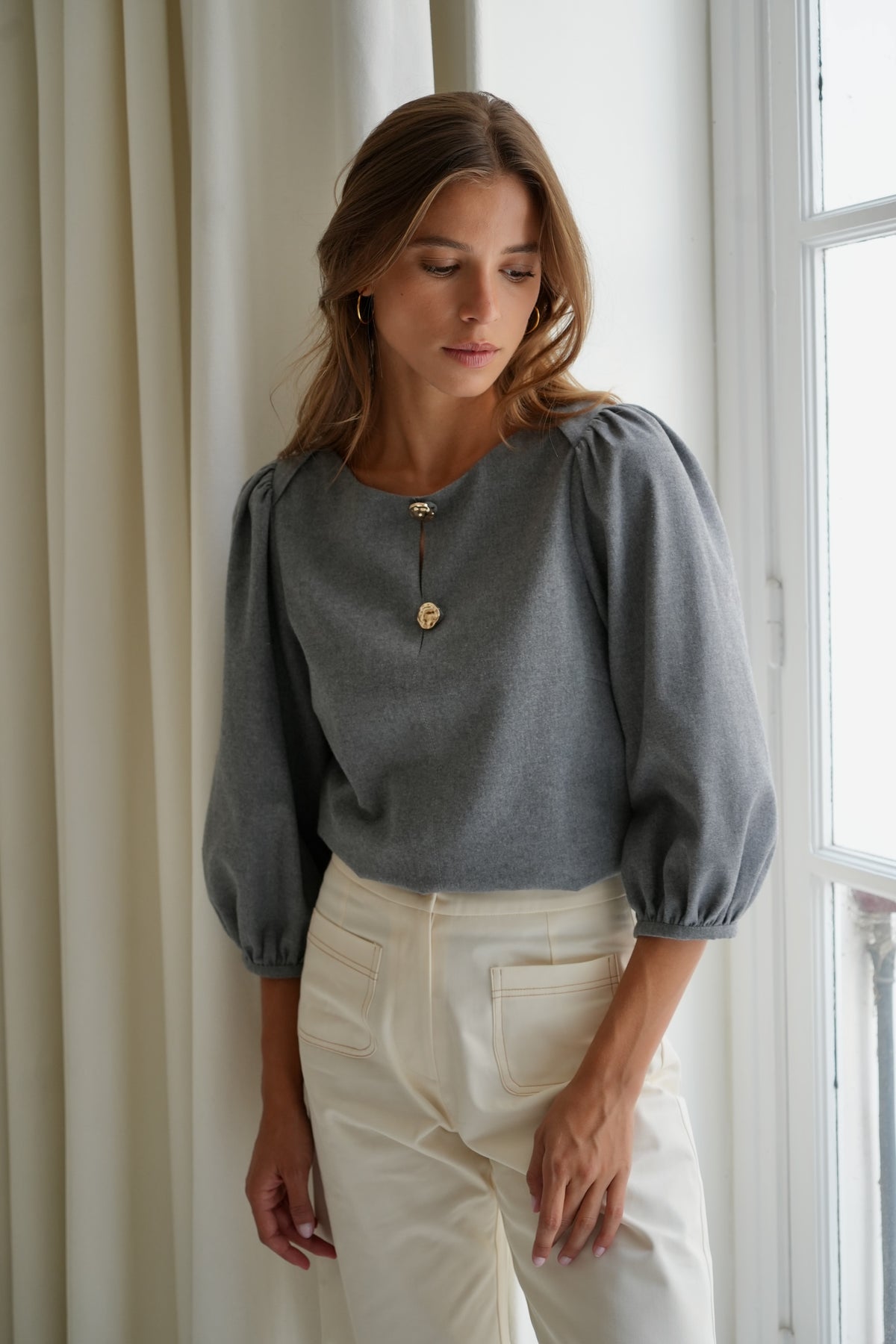 Top Pacôme flanelle