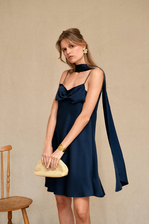 Robe Alexandra satin marine
