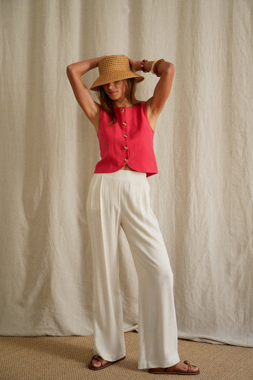Pantalon Figari lin naturel