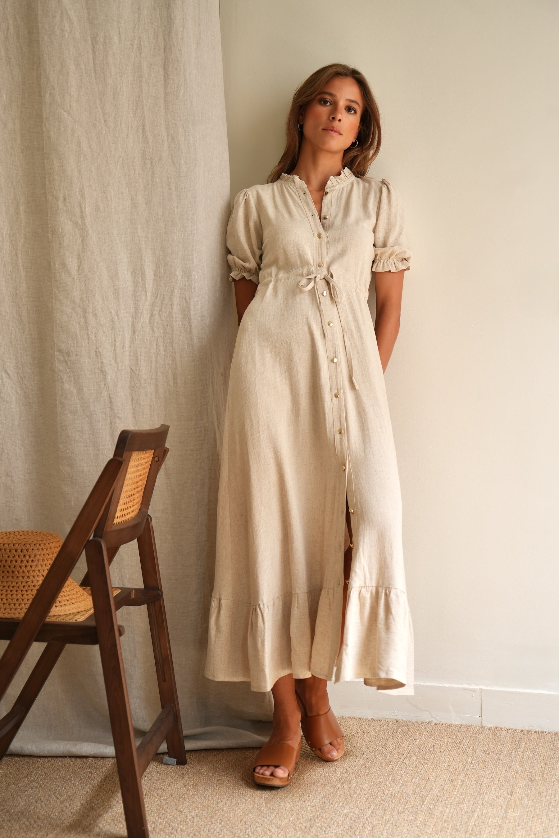 Robe Solstice lin sable