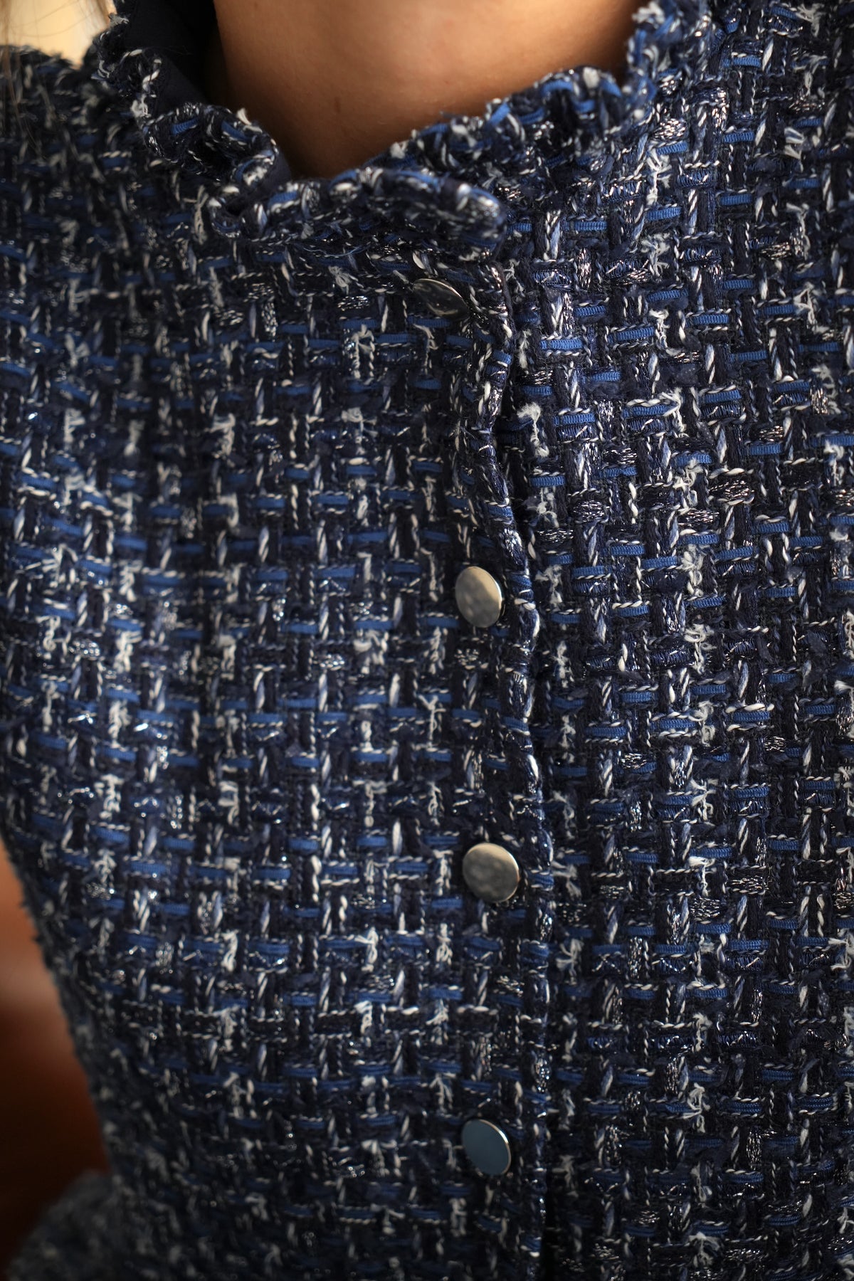 Top Calypso tweed bleu