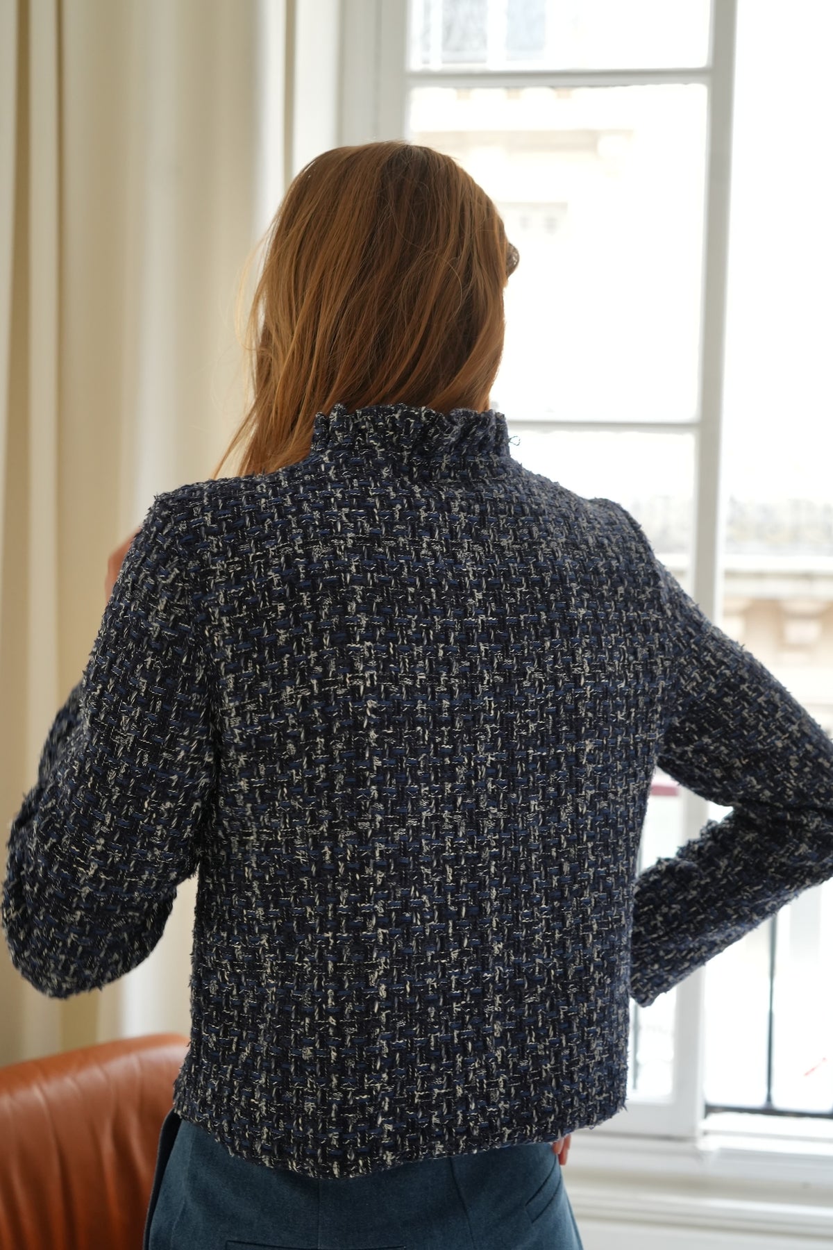 Top Calypso tweed bleu