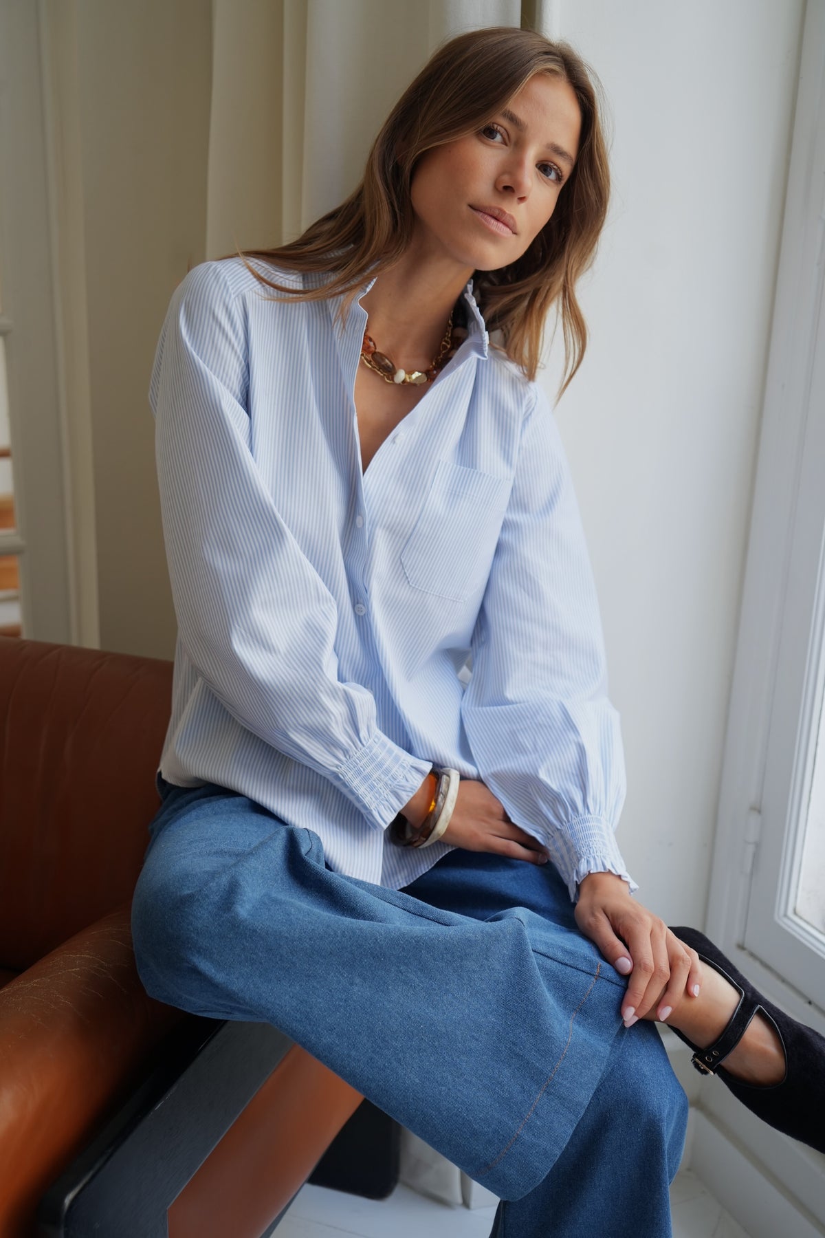 Chemise Peppa Oxford bleu ciel