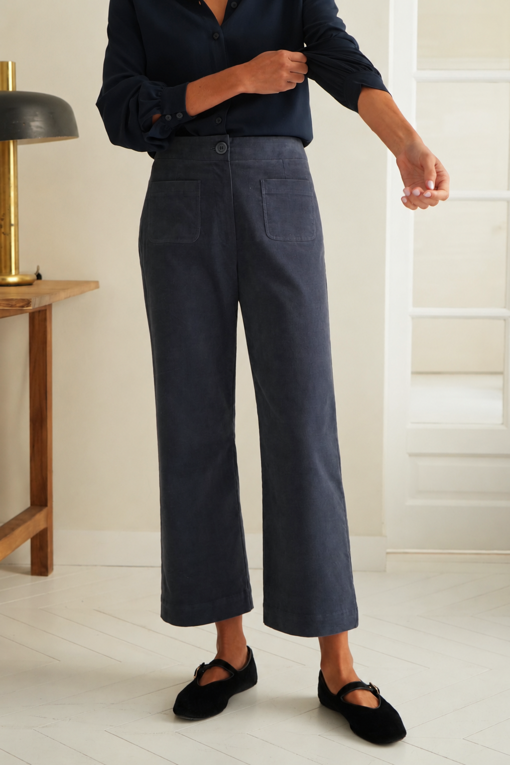 Pantalon Paimpol velours cobalt